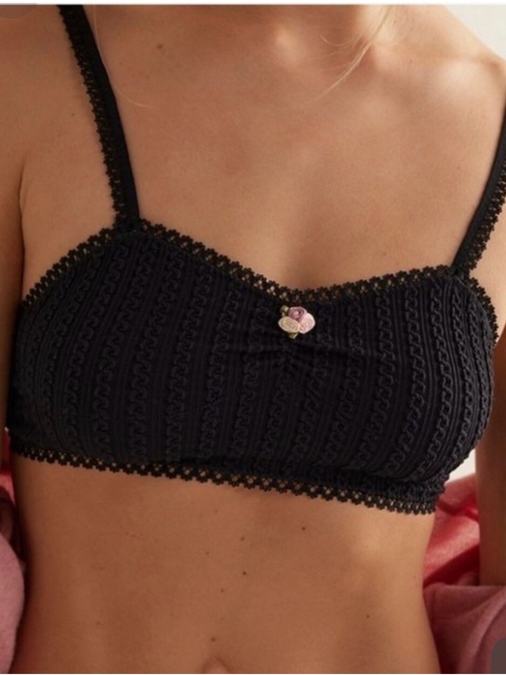 NWT Free People Ella Cable Knit Seamless Longline Bralette